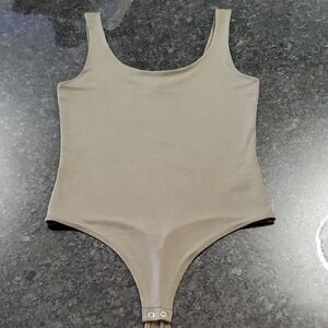 Express Olive Green Beige/Tan Womens Bodysuit